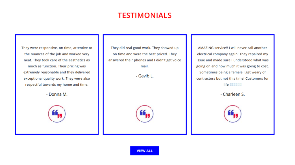 AI Generated Poorly Built Testimonial Page