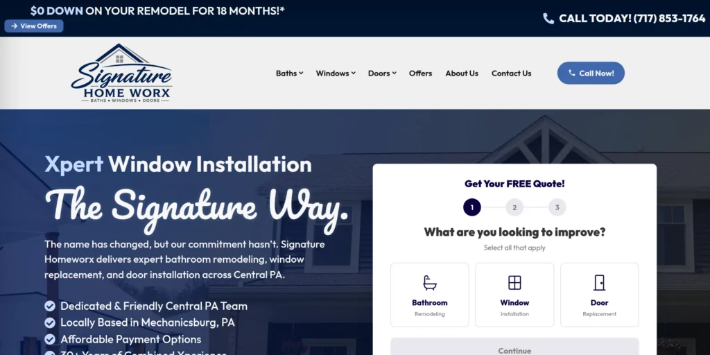 Signature Homeworx website home page